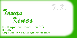 tamas kincs business card